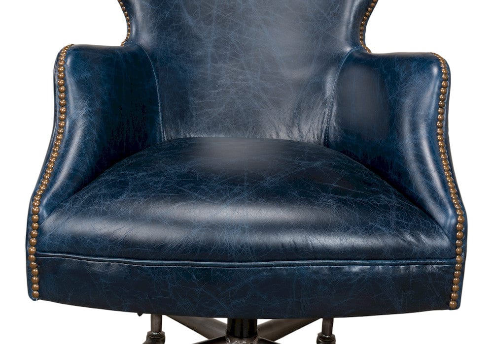 Sarreid Ltd - Andrew Jackson Desk Chair, Chateau Blue in Blue - 30613 view 6