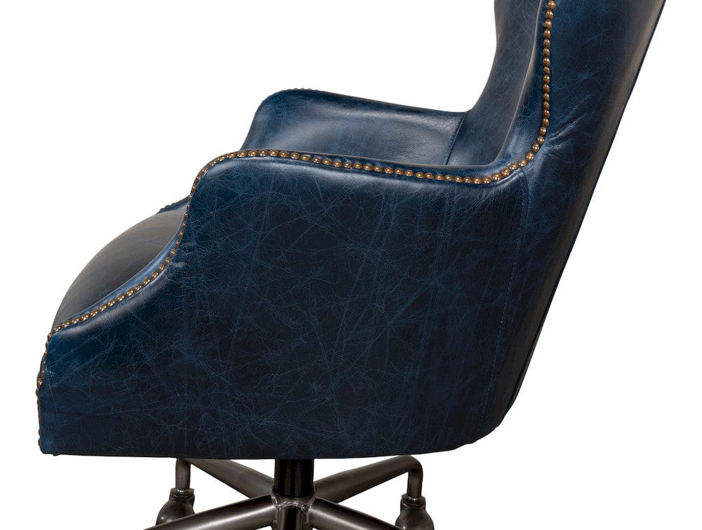 Sarreid Ltd - Andrew Jackson Desk Chair, Chateau Blue in Blue - 30613 view 11