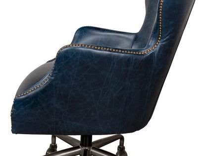 Sarreid Ltd - Andrew Jackson Desk Chair, Chateau Blue in Blue - 30613 view 11