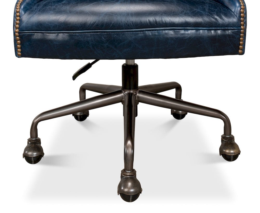 Sarreid Ltd - Andrew Jackson Desk Chair, Chateau Blue in Blue - 30613 view 12