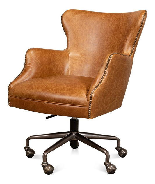 Sarreid Ltd - Andrew Jackson Desk Chair, Cuba Brown - 53125 veiw 1