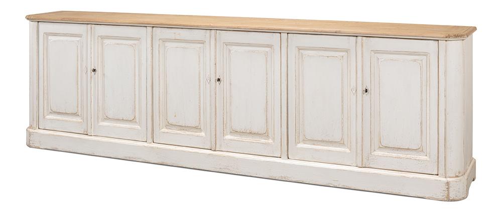 Sarreid Ltd - Antique Whitewash Sideboard, 6 Door - 40117 veiw 1