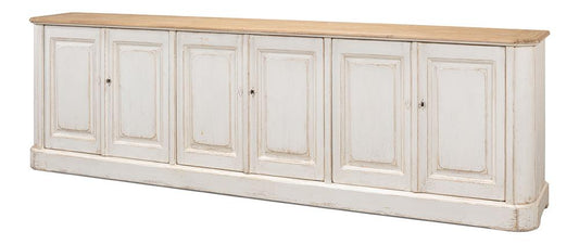 Sarreid Ltd - Antique Whitewash Sideboard, 6 Door - 40117 veiw 1