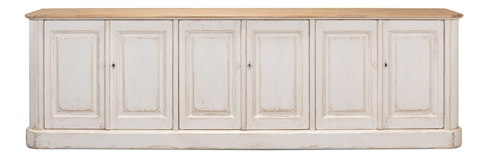 Sarreid Ltd - Antique Whitewash Sideboard, 6 Door - 40117 veiw 2
