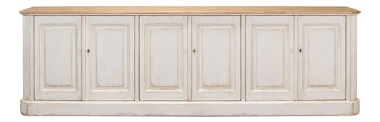 Sarreid Ltd - Antique Whitewash Sideboard, 6 Door - 40117 veiw 2