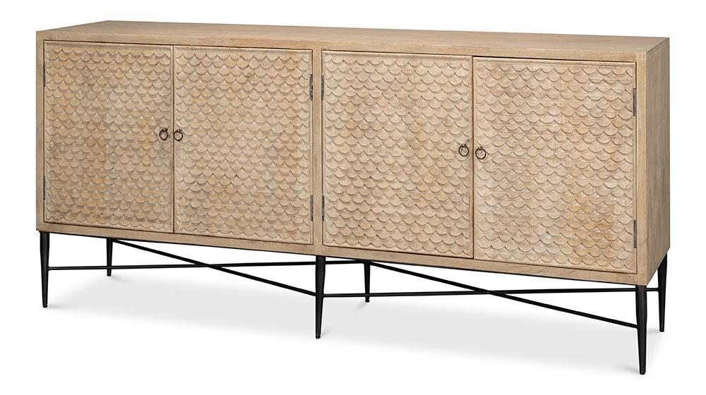Sarreid Ltd - Archie Four Door Sideboard - Tan - 53824 veiw 1