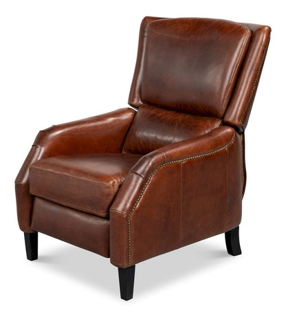 Sarreid Ltd - Ashford Leather Recliner in Brown - 54302 view 1