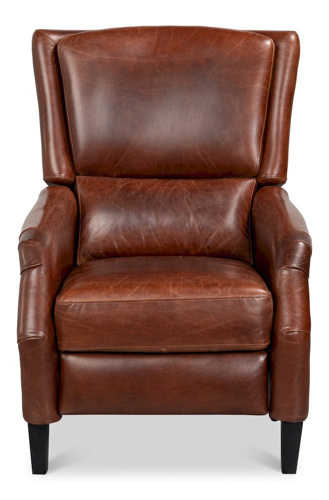 Sarreid Ltd - Ashford Leather Recliner in Brown - 54302 view 2