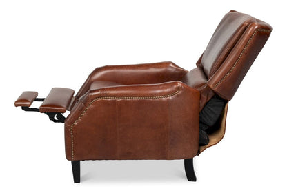 Sarreid Ltd - Ashford Leather Recliner in Brown - 54302 view 5