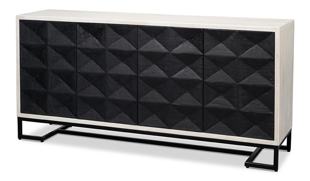 Sarreid Ltd - Asiger Four Door Sideboard - Black - 53828 veiw 1
