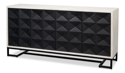 Sarreid Ltd - Asiger Four Door Sideboard - Black - 53828 veiw 1