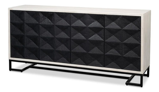 Sarreid Ltd - Asiger Four Door Sideboard - Black - 53828 veiw 1