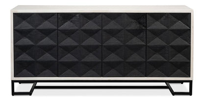 Sarreid Ltd - Asiger Four Door Sideboard - Black - 53828 veiw 2
