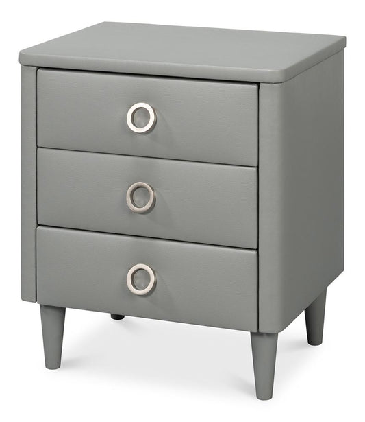 Sarreid Ltd - Avvolto Three Drawer Night Stand - Grey - 53985 veiw 1