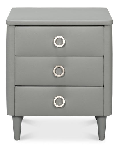 Sarreid Ltd - Avvolto Three Drawer Night Stand - Grey - 53985 veiw 2