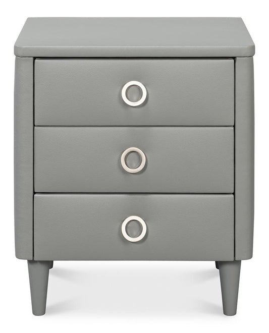 Sarreid Ltd - Avvolto Three Drawer Night Stand - Grey - 53985 veiw 2