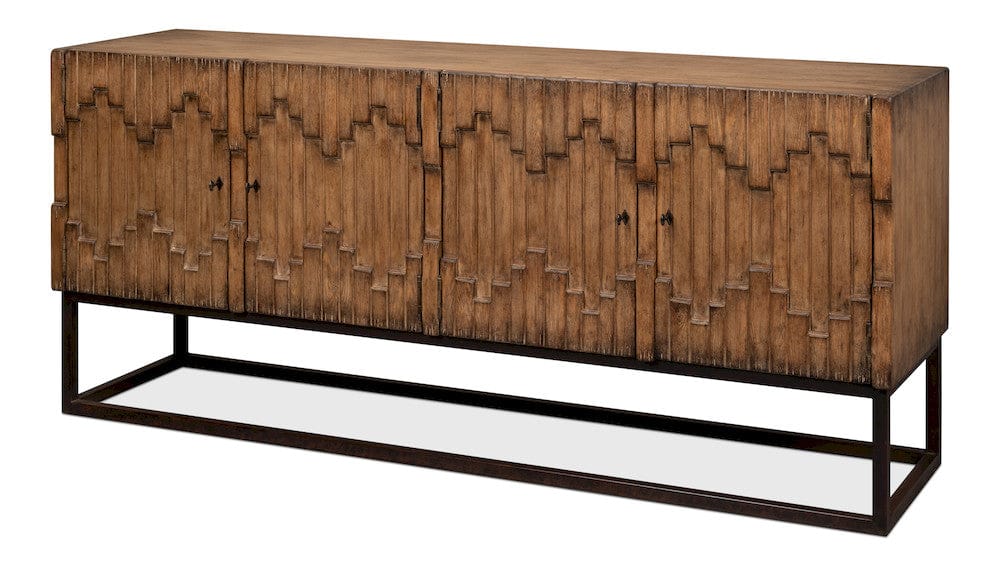 Sarreid Ltd - Aztec Sideboard On Stand, Brown in Brown - 40383-2 view 1