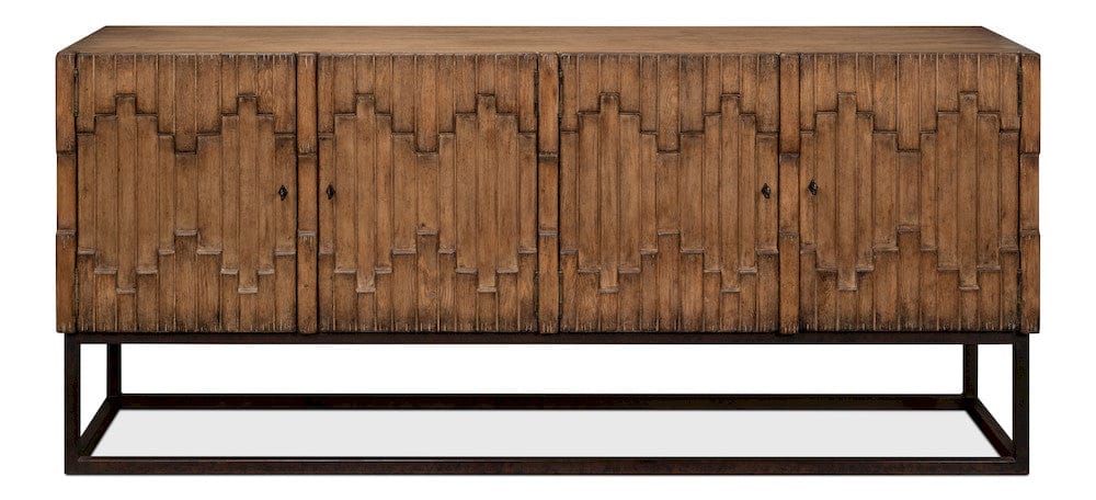 Sarreid Ltd - Aztec Sideboard On Stand, Brown in Brown - 40383-2 view 2