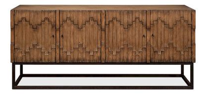 Sarreid Ltd - Aztec Sideboard On Stand, Brown in Brown - 40383-2 view 2