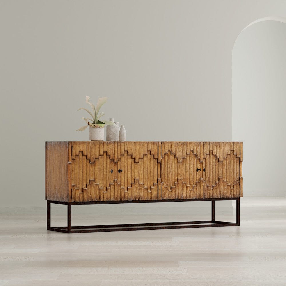 Sarreid Ltd - Aztec Sideboard On Stand, Brown in Brown - 40383-2 view 7