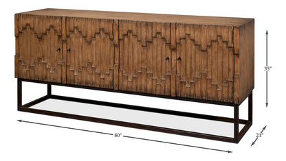 Sarreid Ltd - Aztec Sideboard On Stand, Brown in Brown - 40383-2 view 15