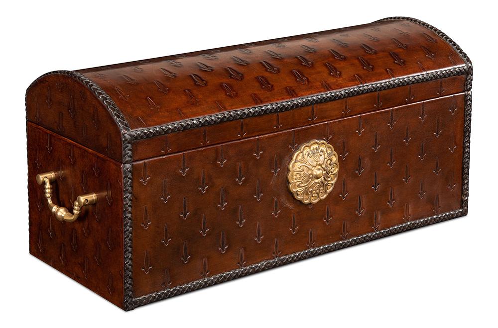 Sarreid Ltd - Barons Leather Box, Oxblood - Red - 14540 veiw 1