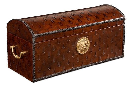 Sarreid Ltd - Barons Leather Box, Oxblood - Red - 14540 veiw 1