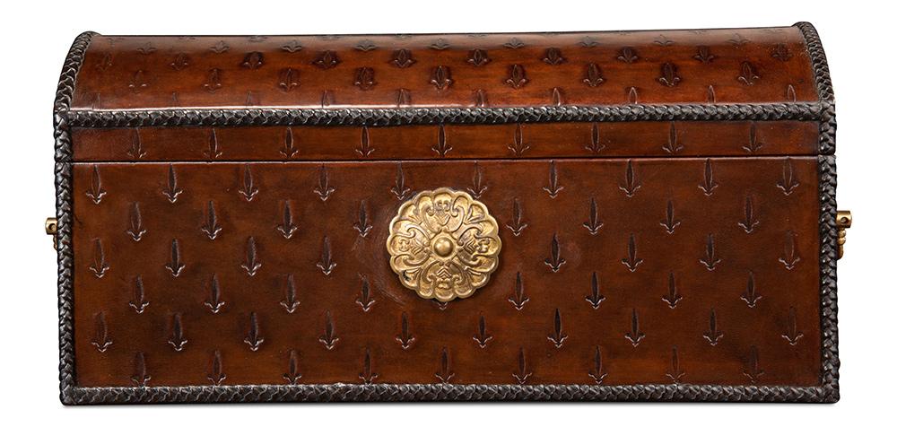 Sarreid Ltd - Barons Leather Box, Oxblood - Red - 14540 veiw 2
