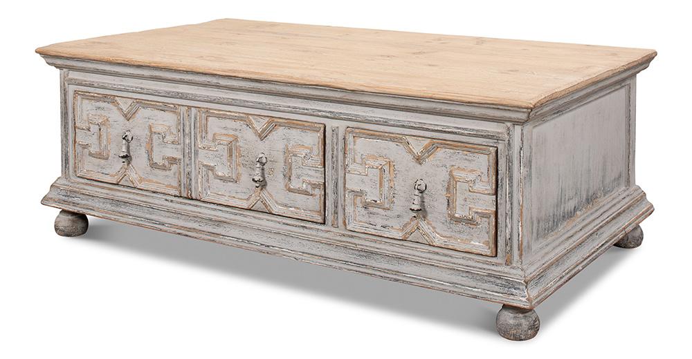 Sarreid Ltd - Base And Crown Coffee Table - White - 30524 veiw 1