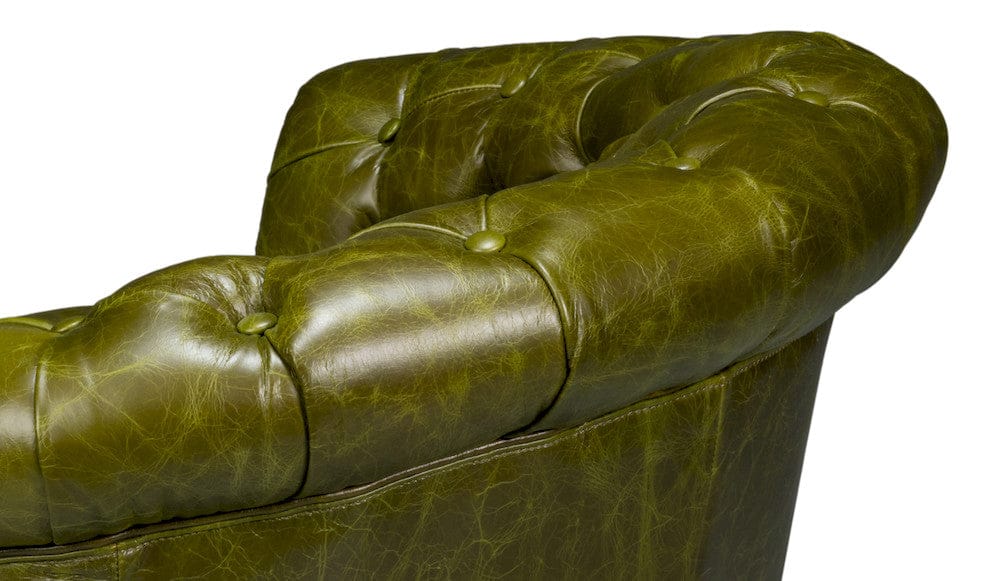 Sarreid Ltd - Bastian Armchair, Britain Green Leather in Green - 54241-BG view 7