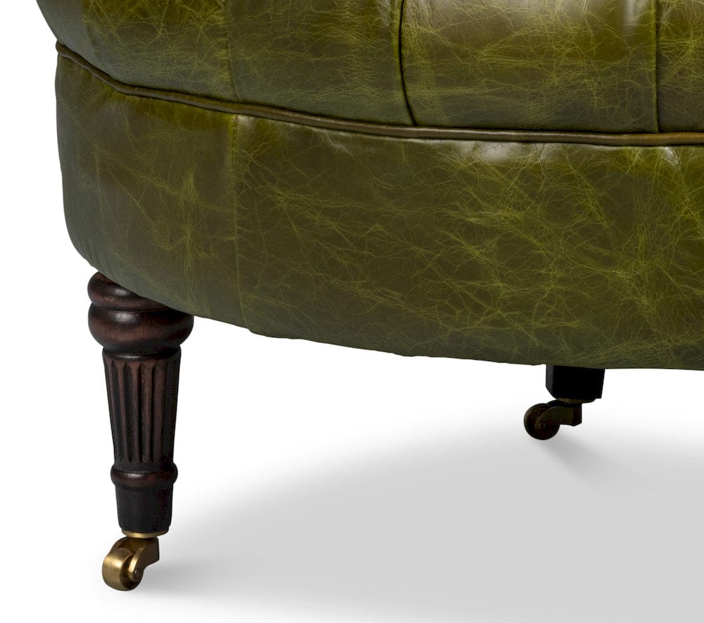 Sarreid Ltd - Bastian Armchair, Britain Green Leather in Green - 54241-BG view 10