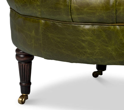 Sarreid Ltd - Bastian Armchair, Britain Green Leather in Green - 54241-BG view 10