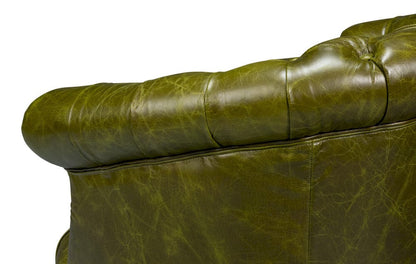 Sarreid Ltd - Bastian Armchair, Britain Green Leather in Green - 54241-BG view 12