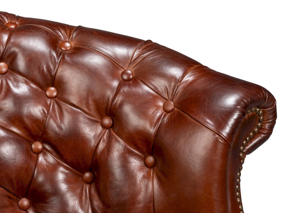 Sarreid Ltd - Bastian Armchair, Newark Brown Leather in Brown - 54241-NB view 9