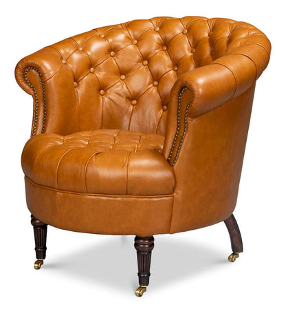 Sarreid Ltd - Bastian Armchair, Tan Brown Leather in Brown - 54241-TB view 1