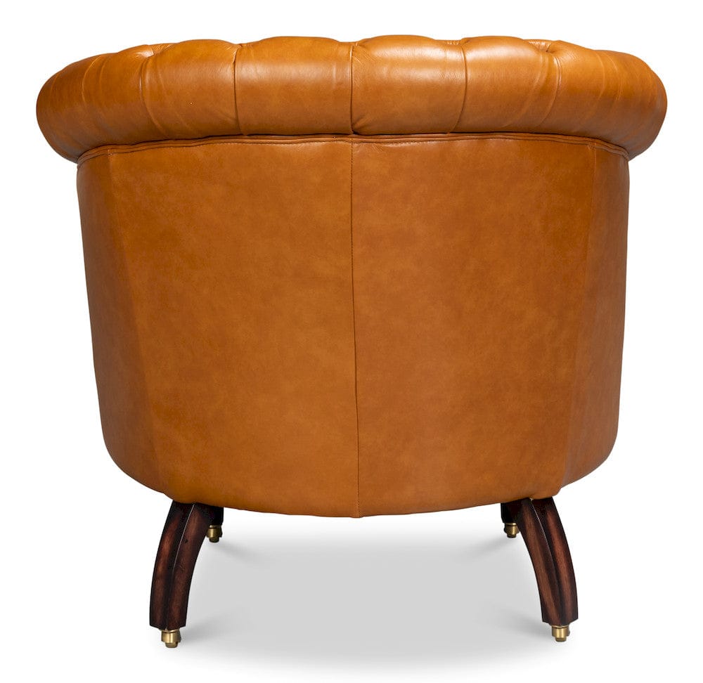 Sarreid Ltd - Bastian Armchair, Tan Brown Leather in Brown - 54241-TB view 4