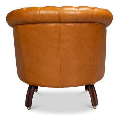 Sarreid Ltd - Bastian Armchair, Tan Brown Leather in Brown - 54241-TB view 4