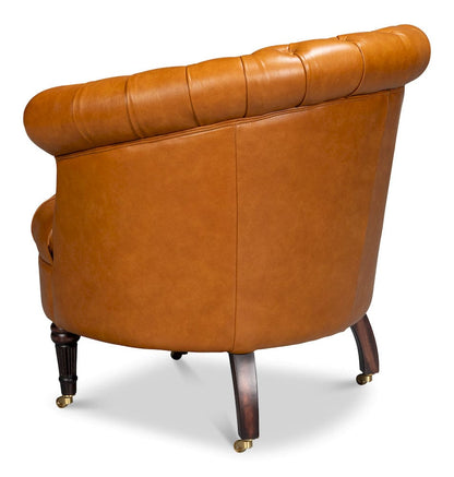 Sarreid Ltd - Bastian Armchair, Tan Brown Leather in Brown - 54241-TB view 5