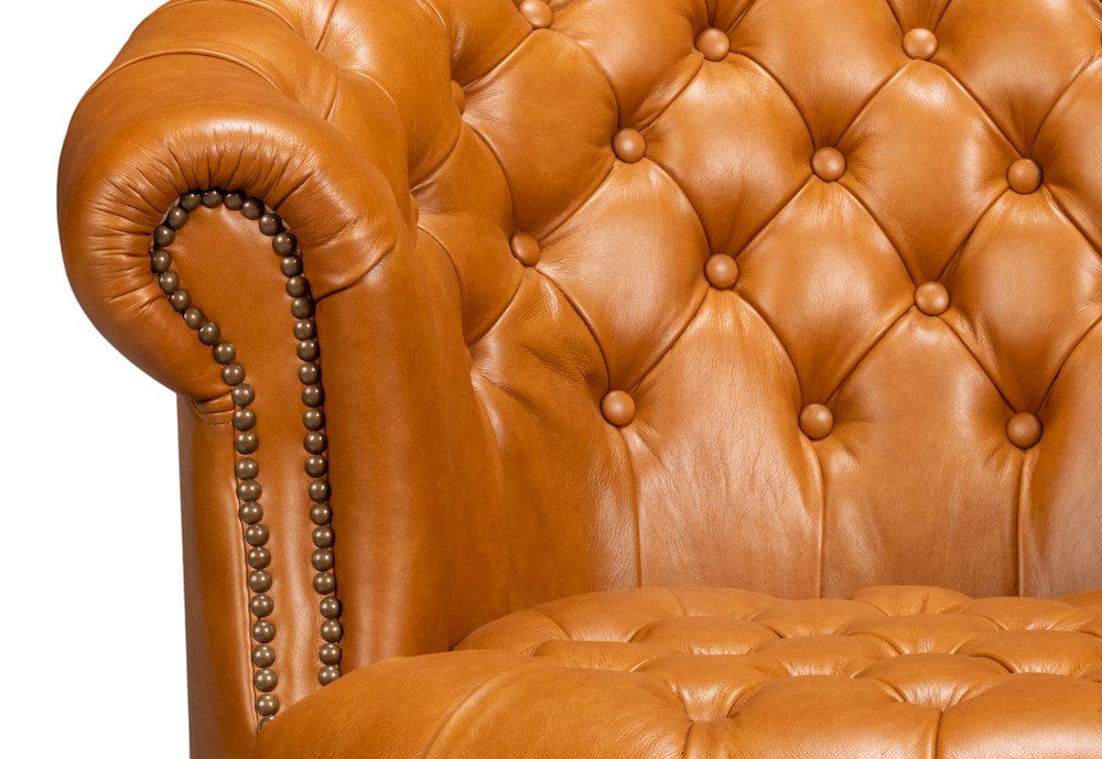 Sarreid Ltd - Bastian Armchair, Tan Brown Leather in Brown - 54241-TB view 6