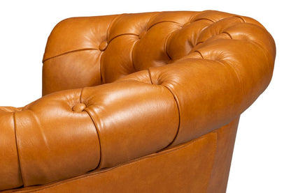 Sarreid Ltd - Bastian Armchair, Tan Brown Leather in Brown - 54241-TB view 7
