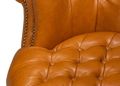 Sarreid Ltd - Bastian Armchair, Tan Brown Leather in Brown - 54241-TB view 8
