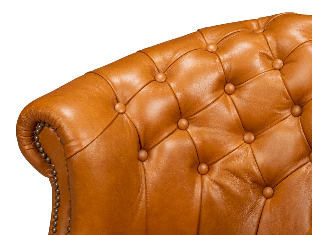 Sarreid Ltd - Bastian Armchair, Tan Brown Leather in Brown - 54241-TB view 9