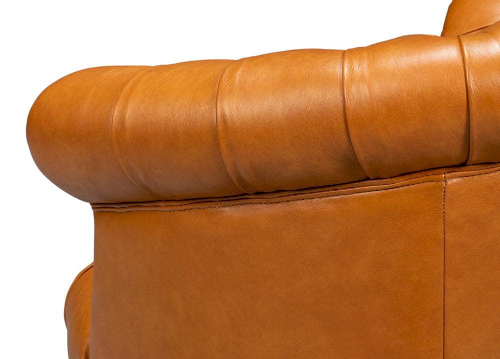 Sarreid Ltd - Bastian Armchair, Tan Brown Leather in Brown - 54241-TB view 12