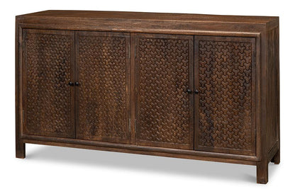 Sarreid Ltd - Battle Chainmail 4 Door Sideboard - Brown - 53648 veiw 1