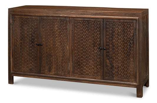 Sarreid Ltd - Battle Chainmail 4 Door Sideboard - Brown - 53648 veiw 1