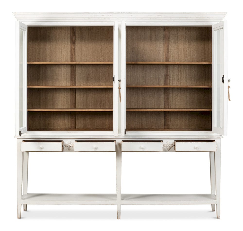Sarreid Ltd - Beacon Hill Display Case, White in White - 53232 view 3