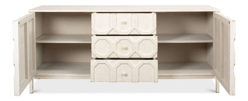 Sarreid Ltd - Becket Sideboard, Antique White in White - 53410-3 view 3