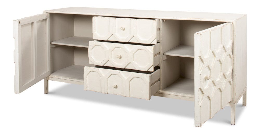 Sarreid Ltd - Becket Sideboard, Antique White in White - 53410-3 view 13