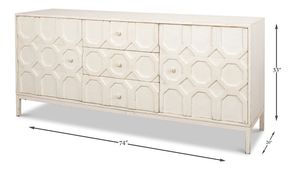 Sarreid Ltd - Becket Sideboard, Antique White in White - 53410-3 view 14