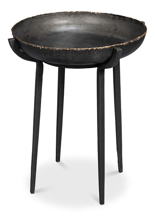 Sarreid Ltd - Beckham Round End Table - Black - 53922 veiw 1